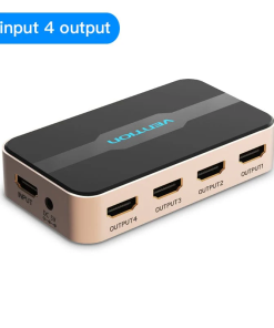 Vention 1 In 4 Out HDMI Splitter 4K@30Hz Gold Aluminum Alloy Type ACCGO