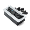 Nexa Silver Tabletop Pop-Up Multifunction Socket with Integrated Cable Management