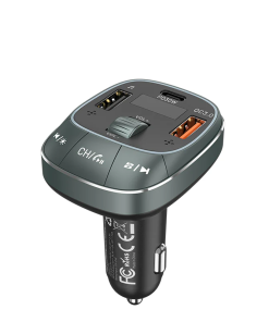 Vention 3-Port USB (C + A + A) Car Charger with FM Transmitter (FFLB0)