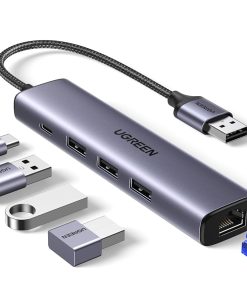 UGREEN USB-C to 3×USB 3.0 + Gigabit Ethernet Adapter (UG-60554/CM475)