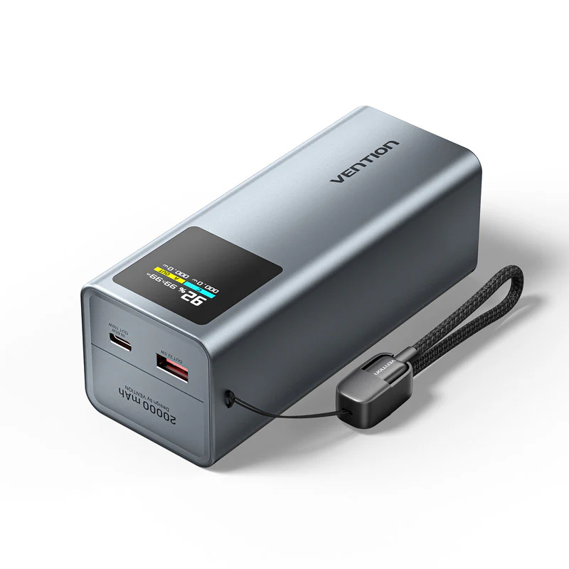 Vention 20000mAh Phone & Laptop Power Bank 100W – Grey (FKCH0)