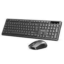 Vention Wireless Full-Sized Keyboard and Mouse Combo with Mouse Pad – Black Slim Type