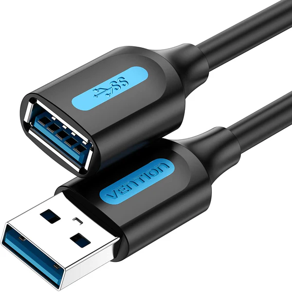 Vention USB 3.0 A Male to A Female Extension Cable 3 m Black PVC CBHBI