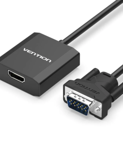 Vention VGA to HDMI Converter with Female Micro USB and Audio Port – 0.15M, Black(ACEBO)