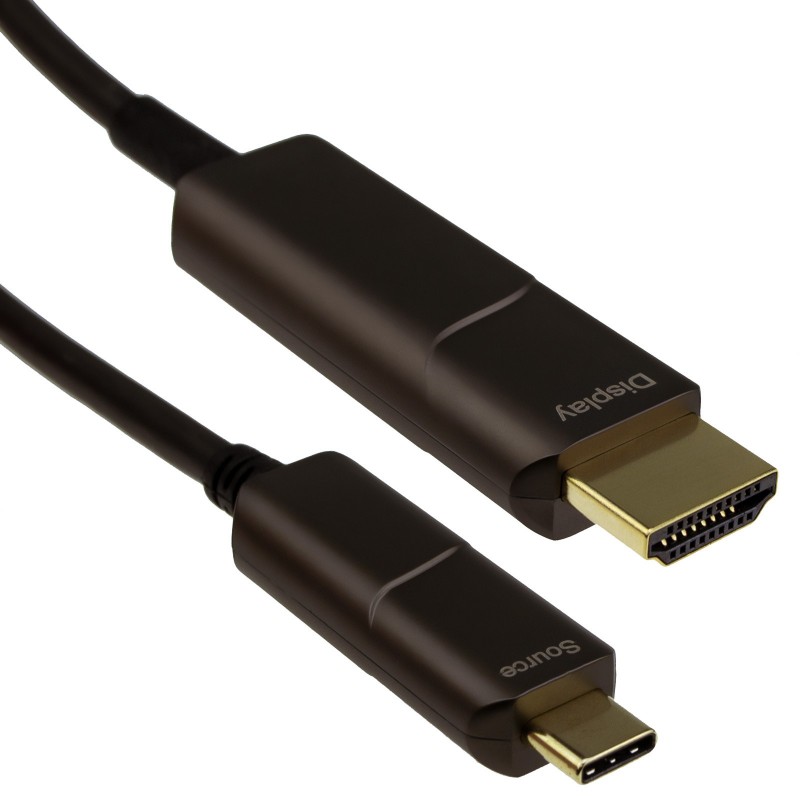 Infobit AOC-CHDMI-10 USB Type-C Male to HDMI Type-A Male Active Optical Cable 4K60 Audio/Video Only 10M
