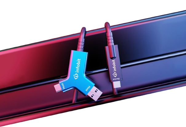 Infobit IFIBRE Y1O USB 3.2 A+C to C Active Optical Fibre Cable 10Gbps 10M33FT