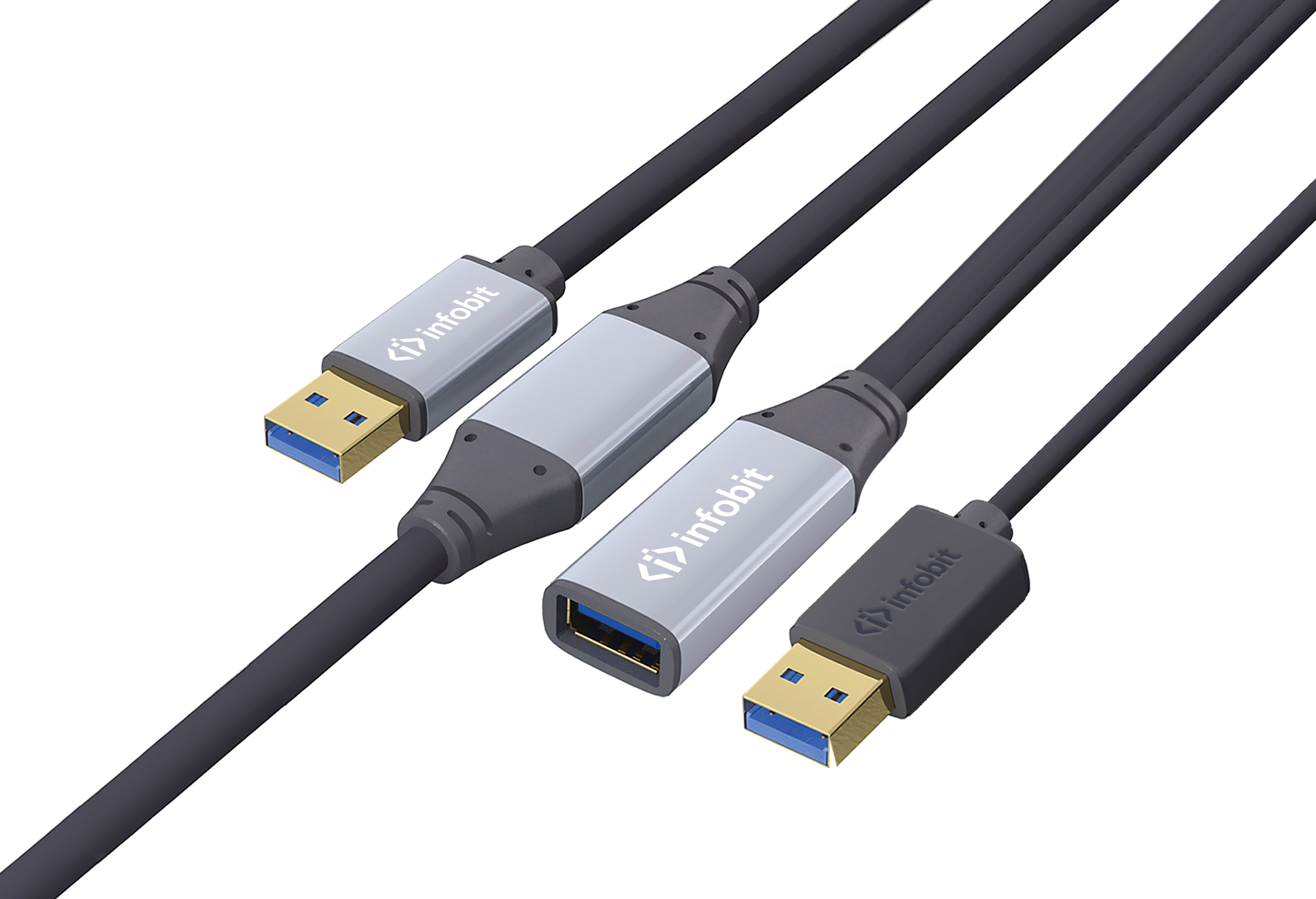Infobit USB 3.0 Active Copper Extension Cable AM to AF 5M - Image 2