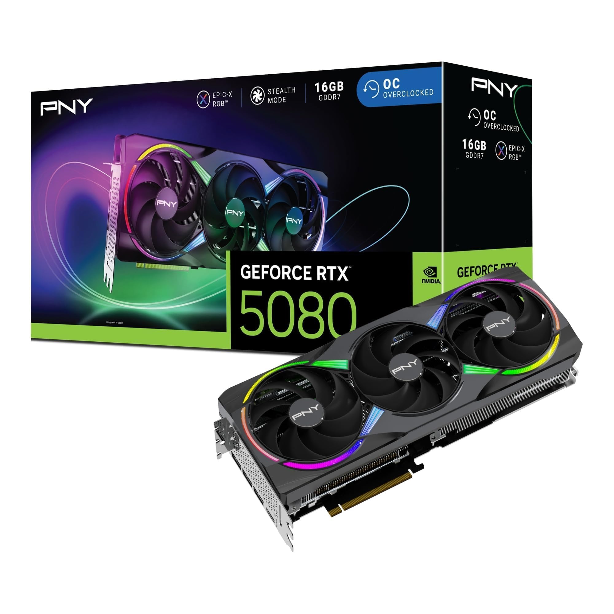PNY RTX 5080 ARGB OC Triple Fan, 16GB GDDR7