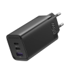 Vention 3-Port USB (C+C+A) GaN Charger (65W/30W/30W) UK Plug Black (FEDB0-UK)