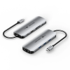 Vention USB-C Multi-Function 9-in-1 Docking Station to HDMI/USB 3.0 x 3/RJ45/SD/TF/TRRS 3.5mm/PD 0.15M Gray Aluminum Alloy Type (TQLHB)