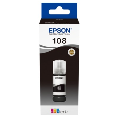Epson 108 Black EcoTank Ink Bottle 70.0 ml - C13T09C14A