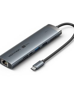 Vention 9 in 1 Multi-function Type-C Docking Station 0.1M Gray Metal Type CGNHA