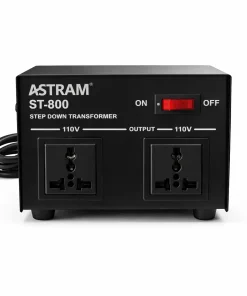 Astram 800W Step Down Transformer 220V to 110V Voltage Converter with Dual Universal Output Sockets