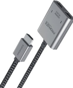 Promate MediaSplit-H2 4K@60Hz HDMI Splitter Cable with Dual HDMI Ports - 1M Cable length