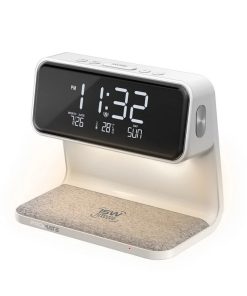Promate Multi-Function LED Alarm Clock with 15W Wireless Charger (Lumix-15W)