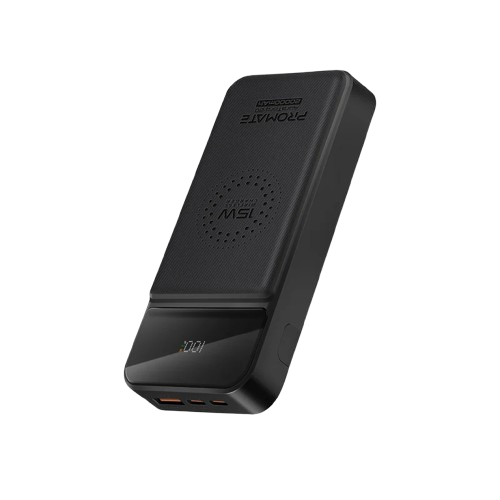 Promate Ultra Slim 15W Wireless Charging Power Bank with 20Watt PD & QC3.0