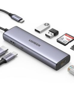 UGREEN CM512 7-In-1 USB-C Docking Station – USB-C to 2 × USB 3.0 / HDMI / VGA / RJ45 / SD & TF / 100W PD Converter