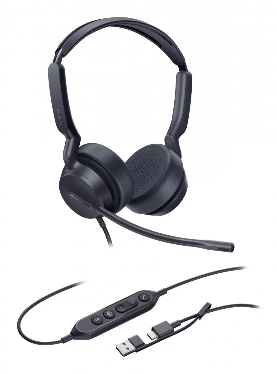 Yealink UH42 Dual Teams USB-CA Corded USB Headset for Microsoft Teams and UC