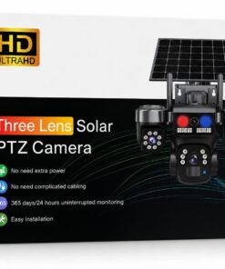 V380 Pro 4G Triple Lens Floodlight Solar PTZ Camera