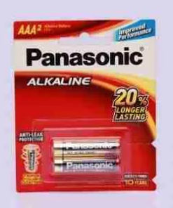 Panasonic Alkaline AAA Batteries 2 Pack for Everyday Household Devices