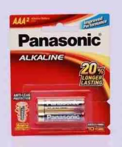 Panasonic Alkaline AAA Batteries 2 Pack 1.5V Long Lasting Power