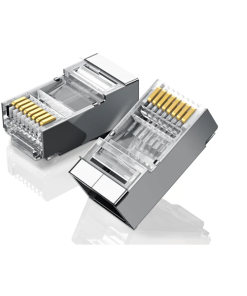 UGREEN Cat 6 Shielded Crystal Head RJ45 Connectors 100 Pack High-Speed Ethernet Plug