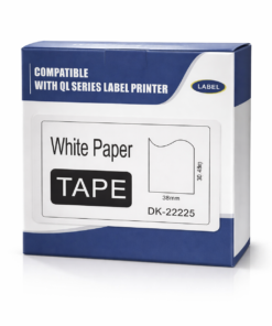 Brother Compatible DK-22225 Continuous Paper Label Roll 38mm Black on White