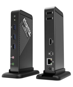 Plugable USB 3.0 and USB-C Dual Display Docking Station Universal Laptop Docking Hub with Dual Monitor Support
