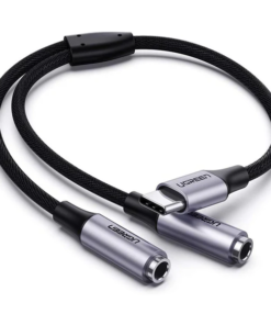 UGREEN AV144 USB C Male to 2 * 3.5mm Female Audio Cable 25cm -Space Gray
