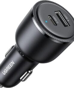 UGREEN E602 60W Car Charger with USB-C and USB-A Ports Fast Charging Adapter (UG-55212B)
