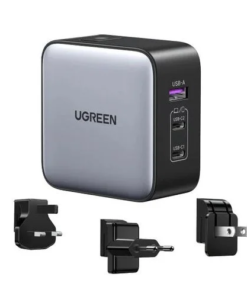 UGREEN X615 65W GaN Fast Charger UK Plug with Retractable USB-C Cable, USB-C and USB-A Ports (UG-65826)