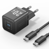Vention 1-Port USB-C GaN Charger 20W EU-Plug FEPB0-UK