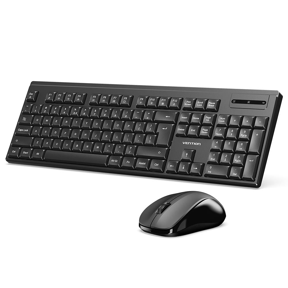 Vention Wireless Full-Sized Silent Keyboard and Mouse Combo Black Slim Type (KTZB0-EN)
