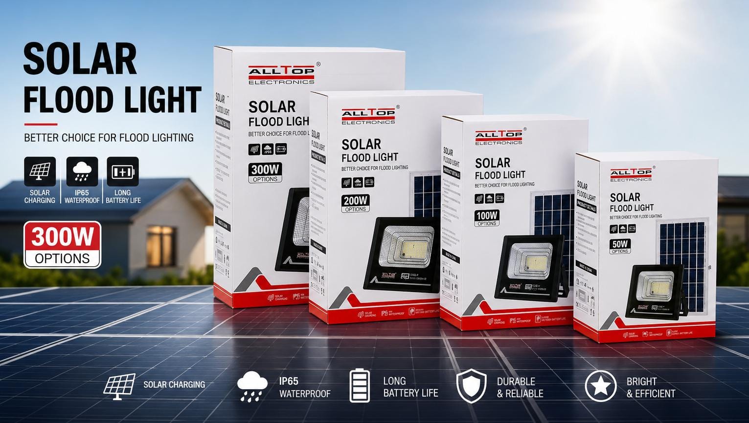 ALLTOP Solar Flood Lights in Kenya - 100W, 200W & 300W