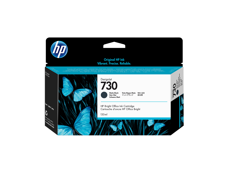 HP 730 Matte Black Ink Cartridge (P2V65A) 130 ml Original DesignJet Ink Cartridge