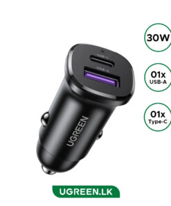 UGREEN EC305 30W USB-C and USB-A Car Charger 25845 Fast Charging Adapter
