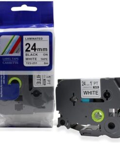 Brother TZ2-251 Black on White 24mm Tape