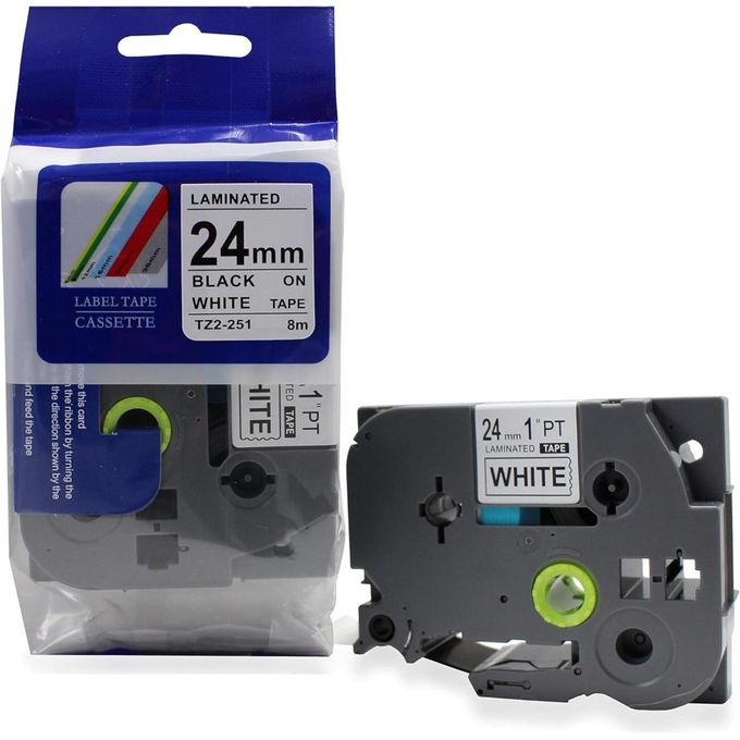 Brother TZ2-251 Black on White 24mm Tape