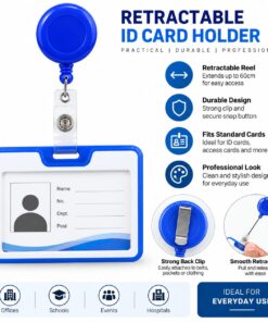 Retractable ID Card Holder With Clip