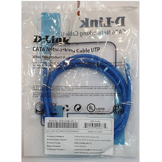 D-Link 3M CAT6 UTP Patch Cord Blue