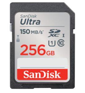 SanDisk Ultra 256GB SD Memory Card, Up to 150MB/s Read Speed, UHS-I, SDSDUN4-256G-GN6IN