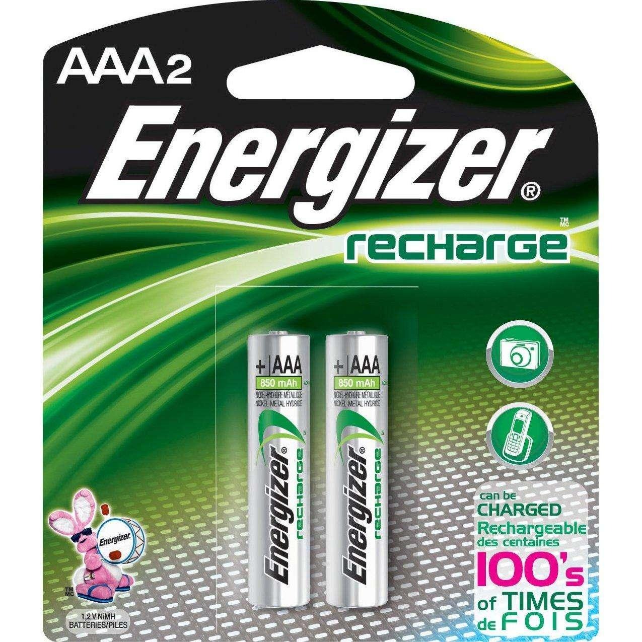 Energizer AAA Rechargeable Batteries 1.2V 2 Pack