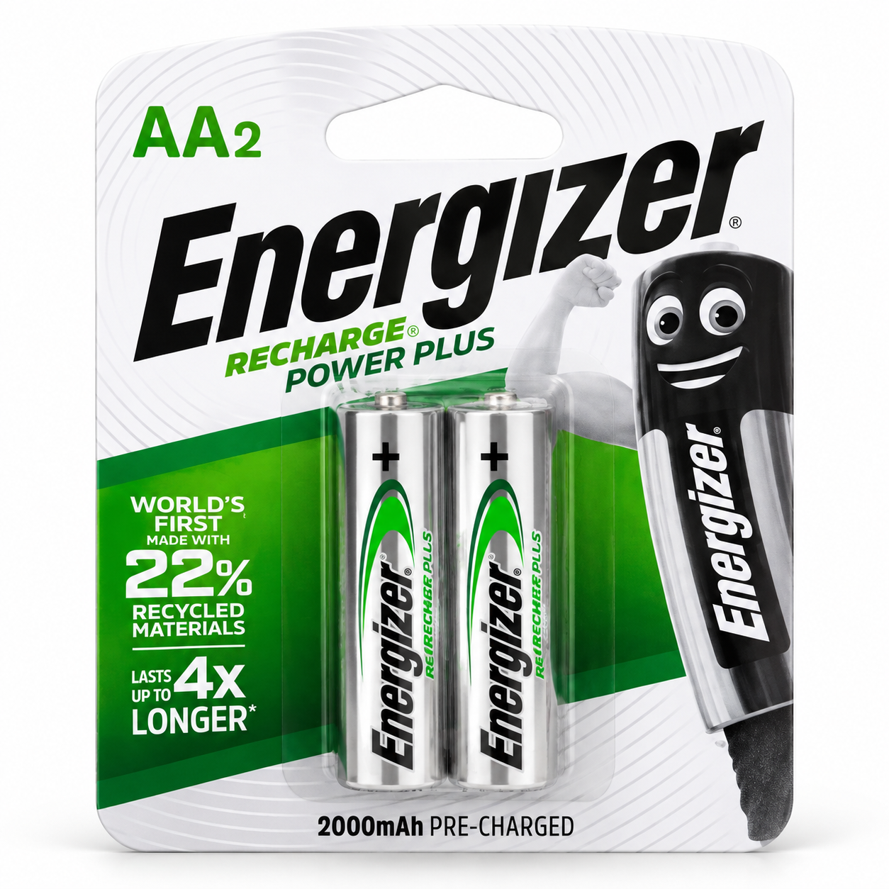 Energizer AA 2000mAh Rechargeable Batteries 2-Pack