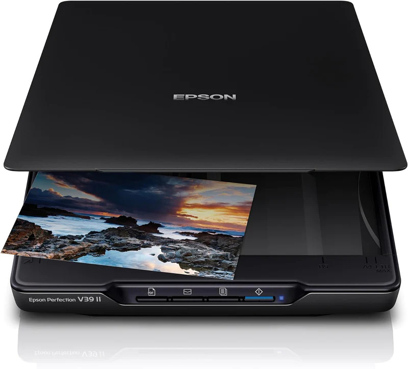 Epson Perfection V39II Scanner (B11B268401) – Compact A4 Flatbed Scanner for High-Quality Document and Photo Scanning