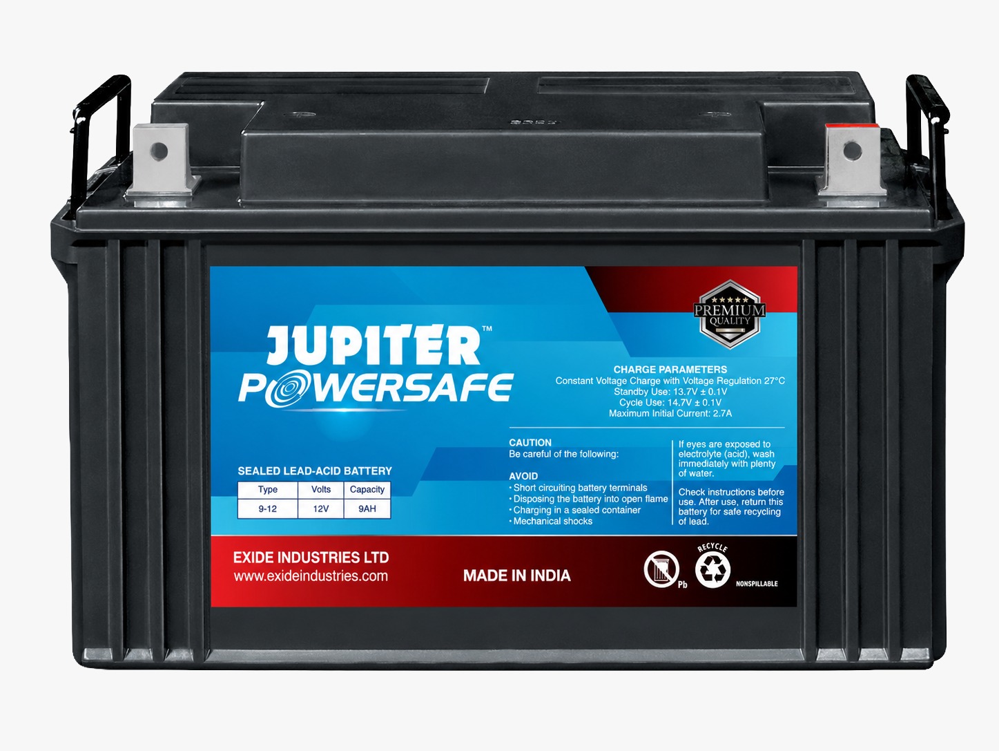 Jupiter PowerSafe 12V 9Ah F2 Terminal VRLA Battery for UPS