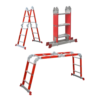 Fundi FFL45-FRP (4 x 5 Step) Red Fiberglass Folding Ladder