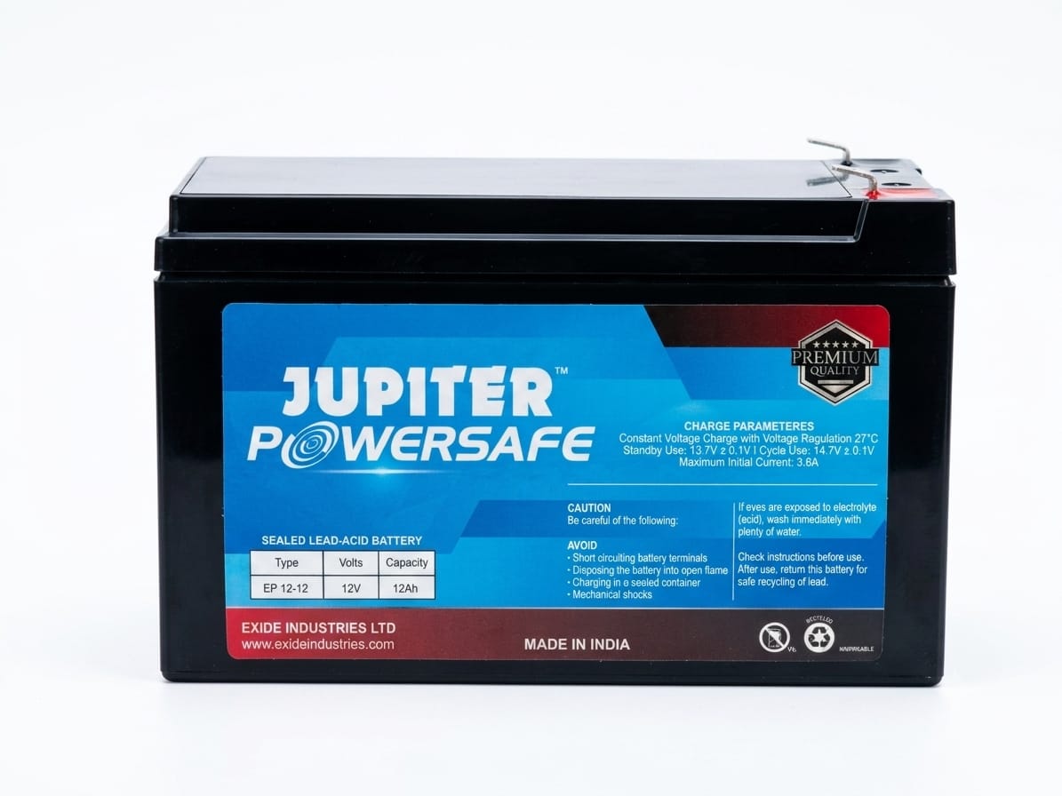 Jupiter PowerSafe 12V 12Ah Top Terminal VRLA Battery for UPS
