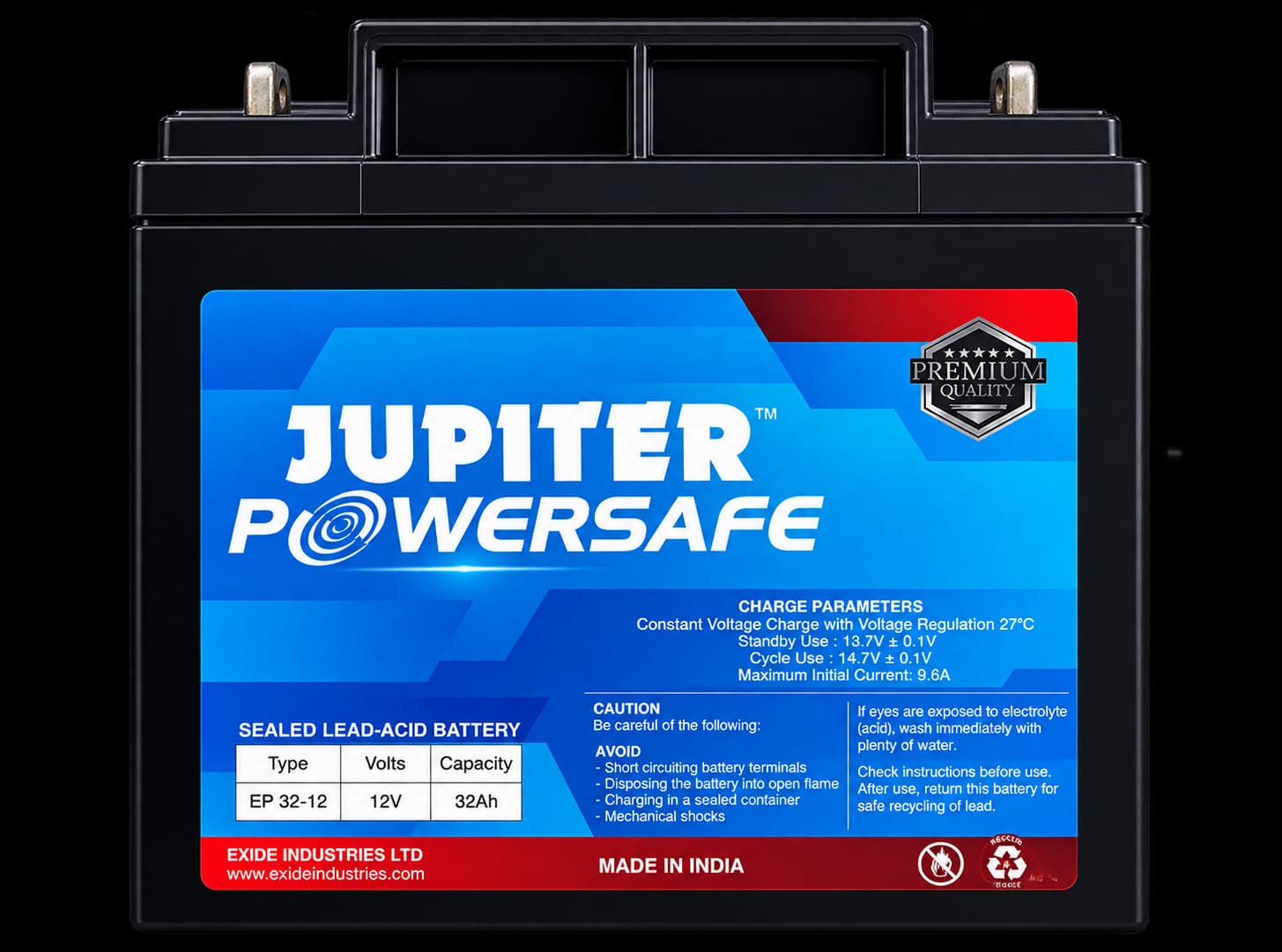 Jupiter PowerSafe 12V 32Ah VRLA Battery for UPS Systems