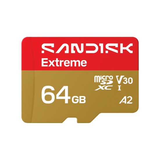 SanDisk Extreme Go 64GB microSDXC Memory Card, Up to 170MB/s Read Speed, V30 Video Speed Class, SDSQXGN-064G-GN6MN